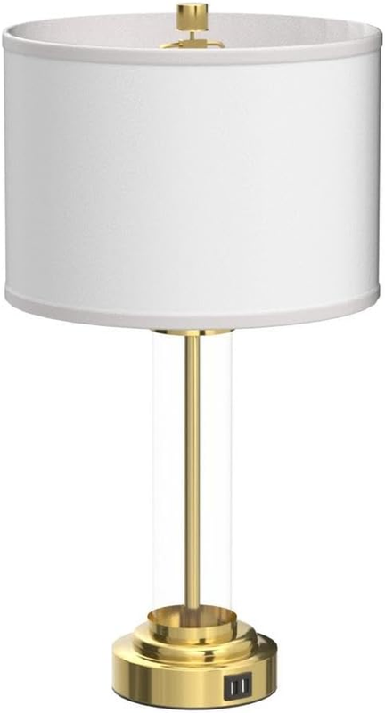 Qimh Lamps for Bedrooms Set of 2, Touch Control Table Lamps with Dual USB Ports,