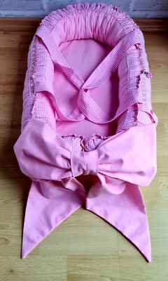 Vichy Karo Rose Babynestchen 100% Baumwolle