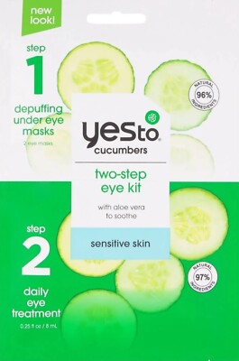 Yes To Cucumbers Two Step Eye Kit Daily Eye Treatment & Under Eye Masks