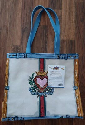 NWT  Brighton 2019 ''In Love We Trust'' Canvas Tote Heart Paris Puppy Queen Crown
