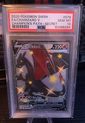 PSA 10 GEM MINT Champions Path Secret Rare Full Art SHINY Charizard V 079/073