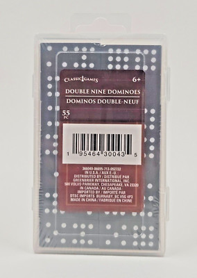 New Classic Games Travel 55-Piece Double Nine Domino Set Modern & Classic Play