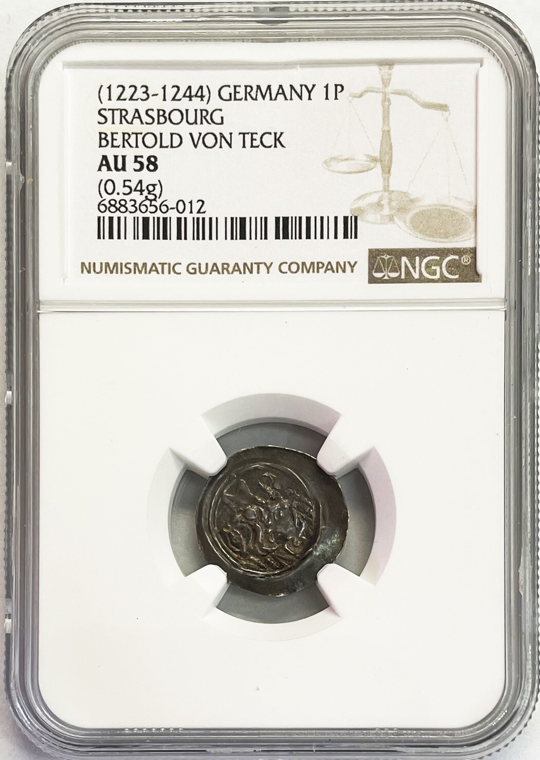 1223-1244 STRASBOURG SILVER PFENNIG BERTHOLD EN TECK