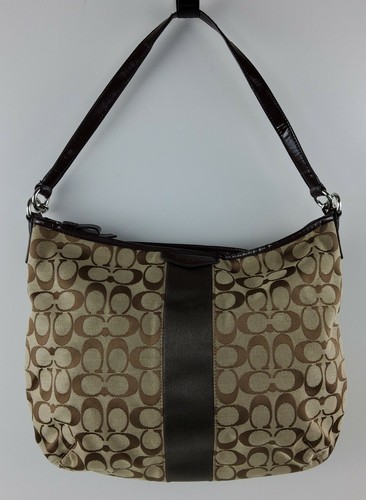 【COACH】未使用◇定価¥160,600 品番F24192 正規品 Coach F29941 Jacquard Signature Stripe Hobo Purse Handbag Khaki | eBay