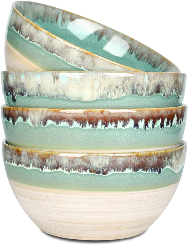 Ceramic Soup Bowl Set of 4 26 Oz Stoneware Cereal Bowl for Oatmeal