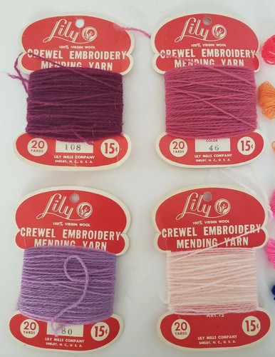 10 Lot Crewel Embroidery Mending Yarn 4 Lily 100% Virgin Wool Yarn