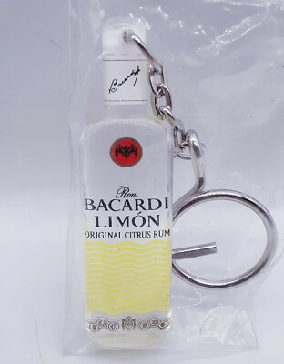NOS Vintage Bacardi Limon Original Citrus Rum Alcohol Keychain Keyring NEW