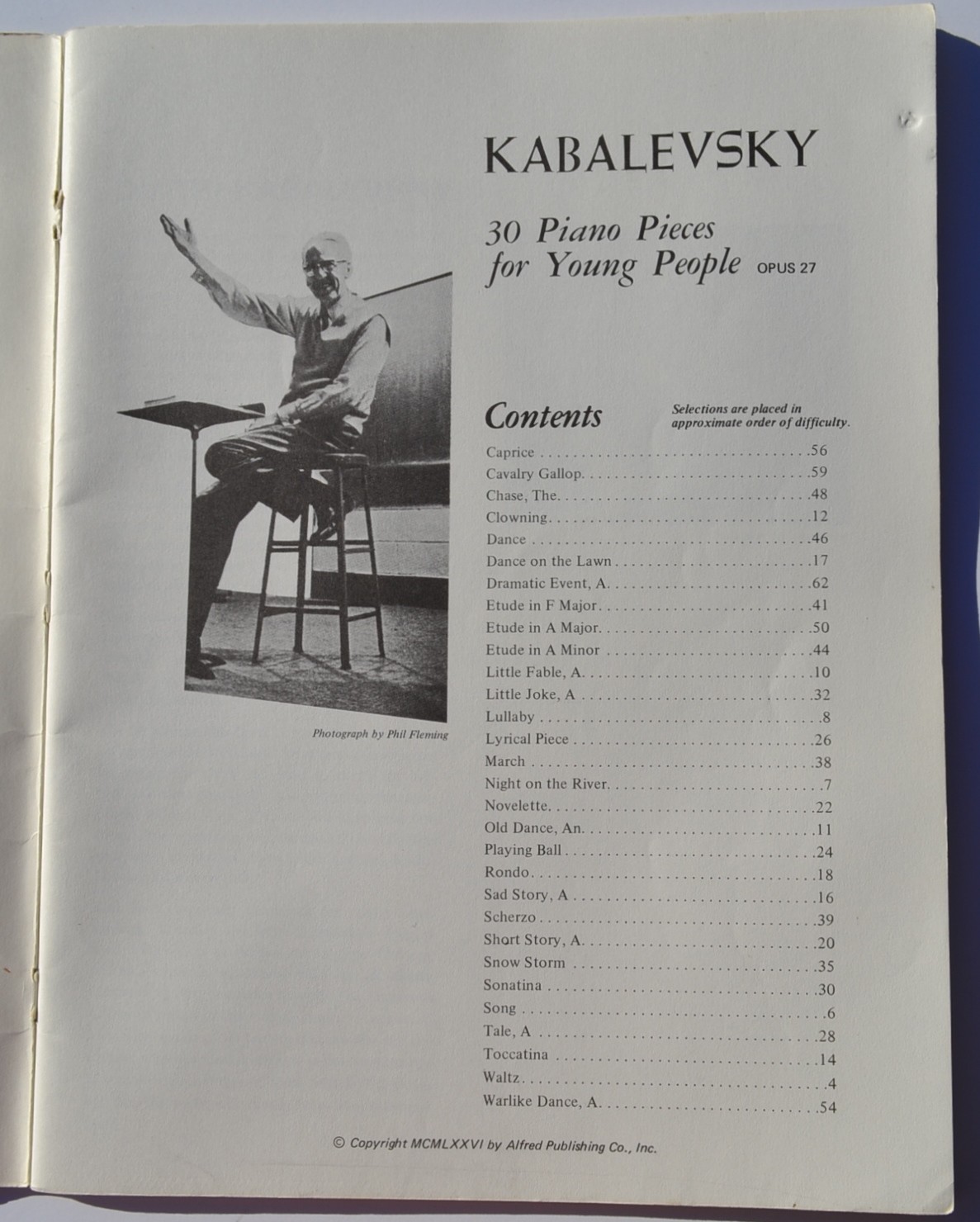 Kabalevsky 30 Piano Pieces for Young People Opus 27 Sheet Music Book 1976