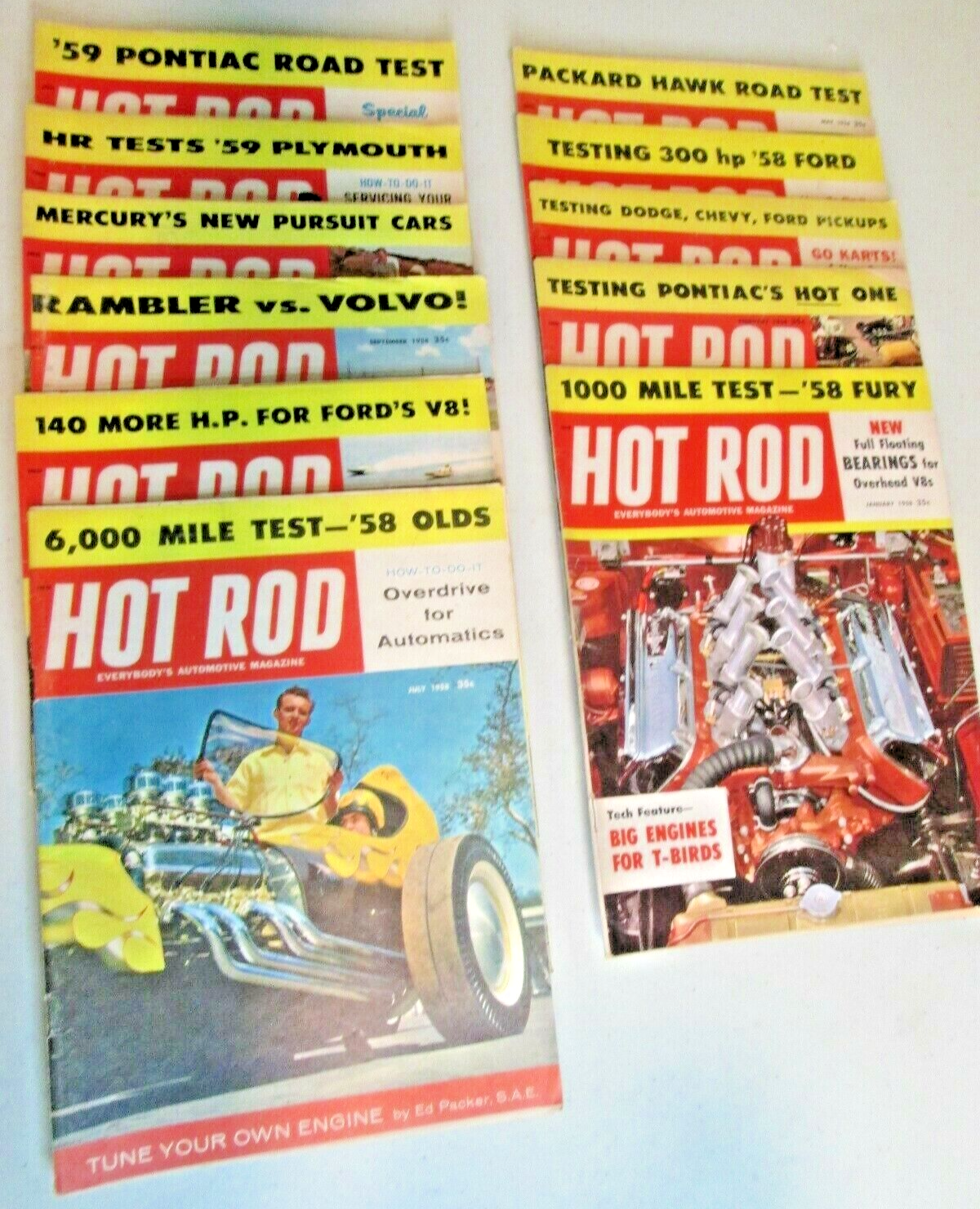 Vintage 1958 Hot Rod Magazines 11 issues NO June VG to EX