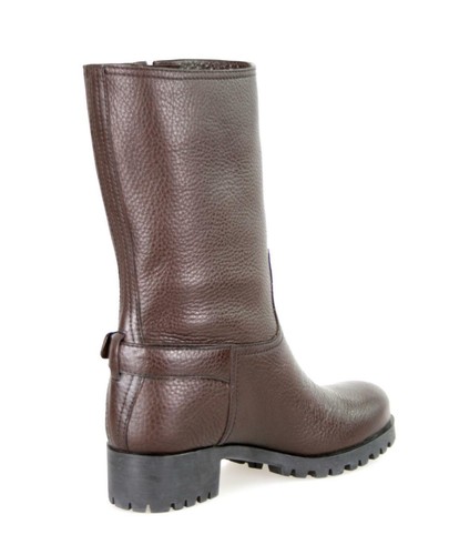 Pre-owned Prada Auth Luxury  Half-boot Shoes 3u5785 Brown Leather