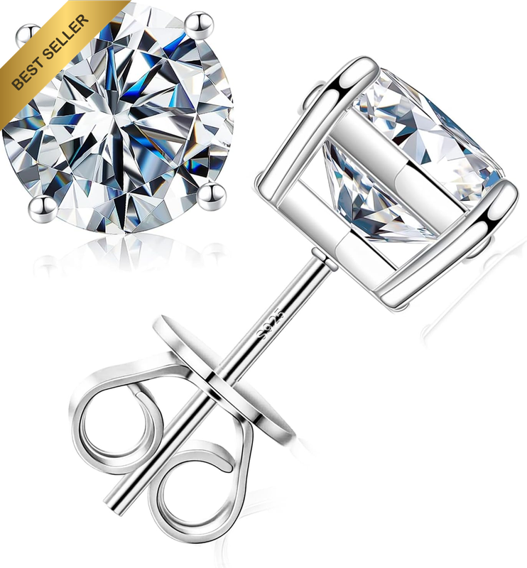 Moissanite Stud Earrings for Women Sterling Silver 925 Earrings Jewelry Engageme