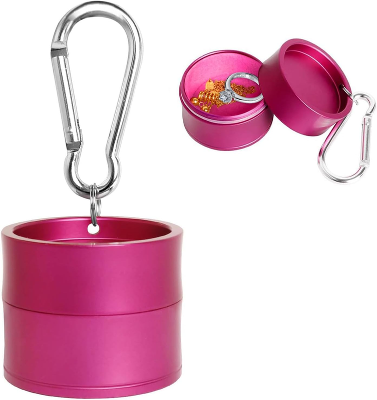 Mini Travel Ring Holder Keychain, Portable Jewelry Holder Keychain with Protecti