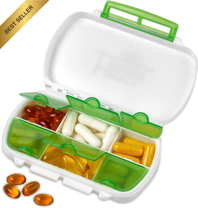 Pill Box - Water-Proof Medicine Pill Holder Case a BPA Free Daily Tablet Holder
