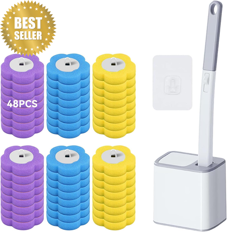 Disposable Toilet Brush and Holder Set Toilet Cleaner Brush with High-Performanc