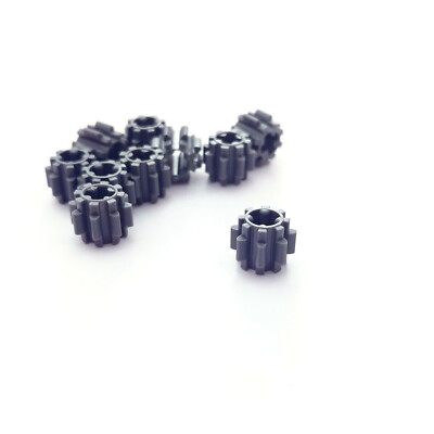 10x Lego Dark Bluish Gray 8 Tooth Technic Gear Type 2 Heavy Duty - 10928