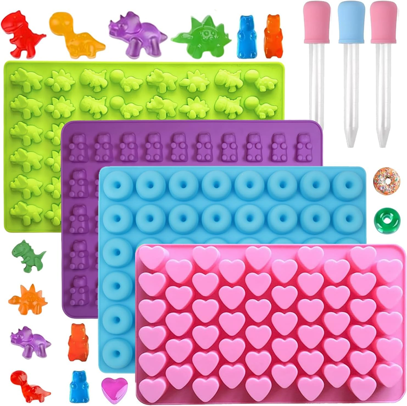 Mini Silicone Gummy Bear Molds (0.7 Inch Bite-Sized) - Non-Stick Chocolate & Can