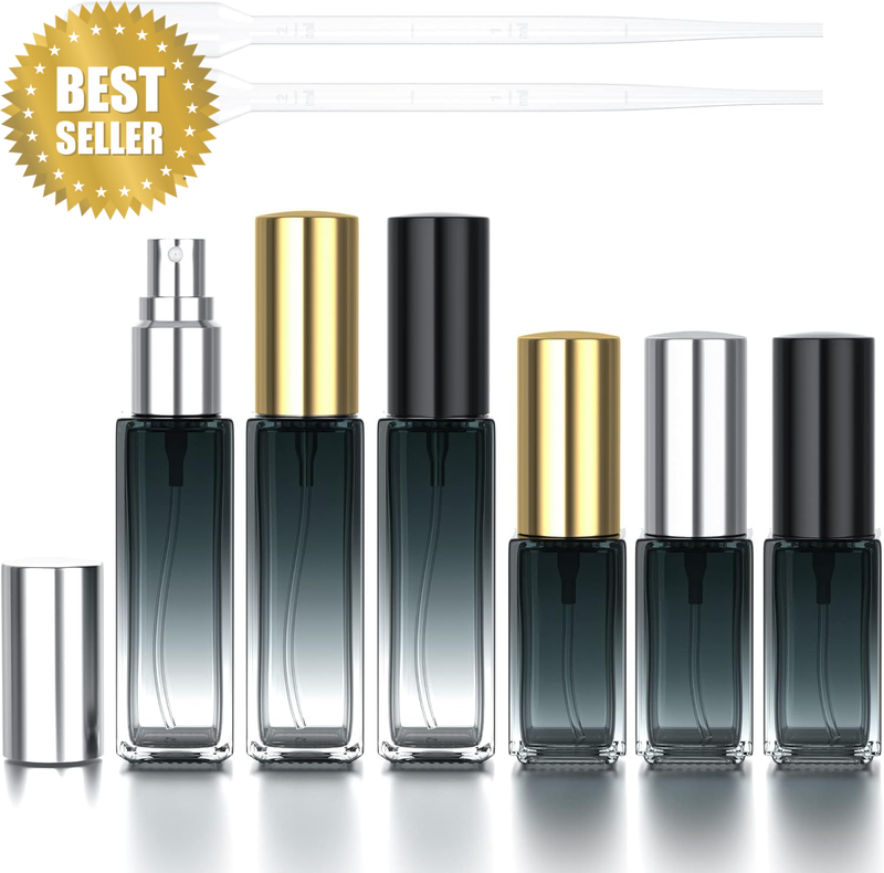 Tinsellns 3 PCS Refillable Empty Travel Perfume Atomiser, Transparent Mini Glass