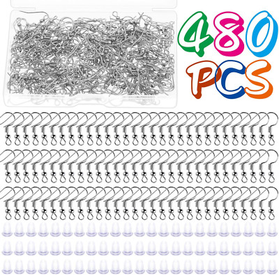 Earring Hooks for Jewelry Making Supplies, Cridoz 240Pcs Hypoallergenic Earing F