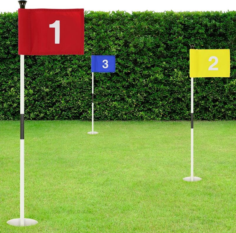 Golf Flagstick Set  Putting Green Flag Backyard Outdoor Patio - Numbers Set Of 3
