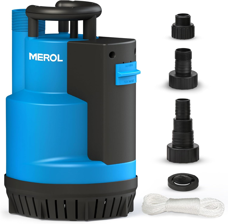 Submersible Water Pump 3/4HP 3100GPH Utility Pump, Auto/Manual Control by Integr