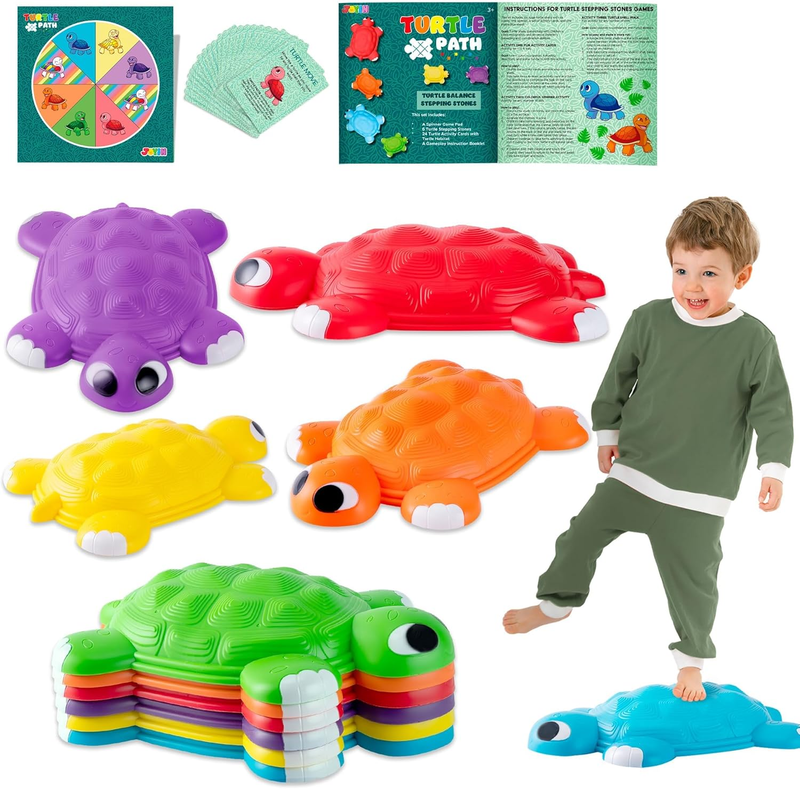 Turtle Balance Stepping Stones, 6 Pcs Kids Turtle Jumping Ston...