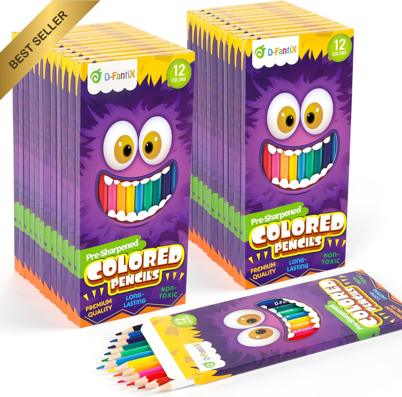 288 Pre-Sharpened Colored Pencils Bulk - 24 Packs