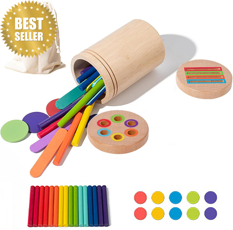Montessori Wooden Colour Sorting Toy for Toddlers, Matching Learning Game