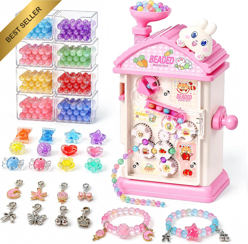 Bracelet Making Kit with Bead Spinner for Girls 6-12,800+ Beads | Bead Maker Kit