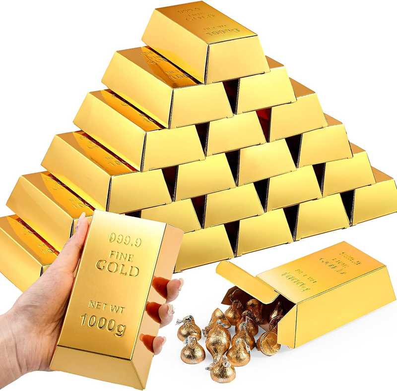 Foil Gold Bar Party Favor Boxes Paper Golden Favor