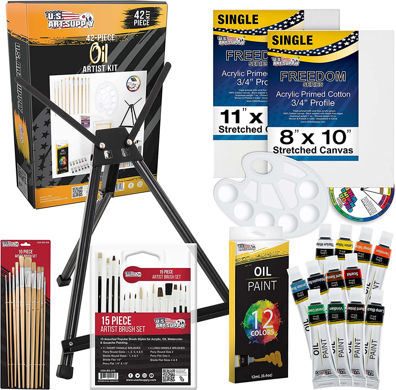 Painting Set With Easel - 12 Vivid