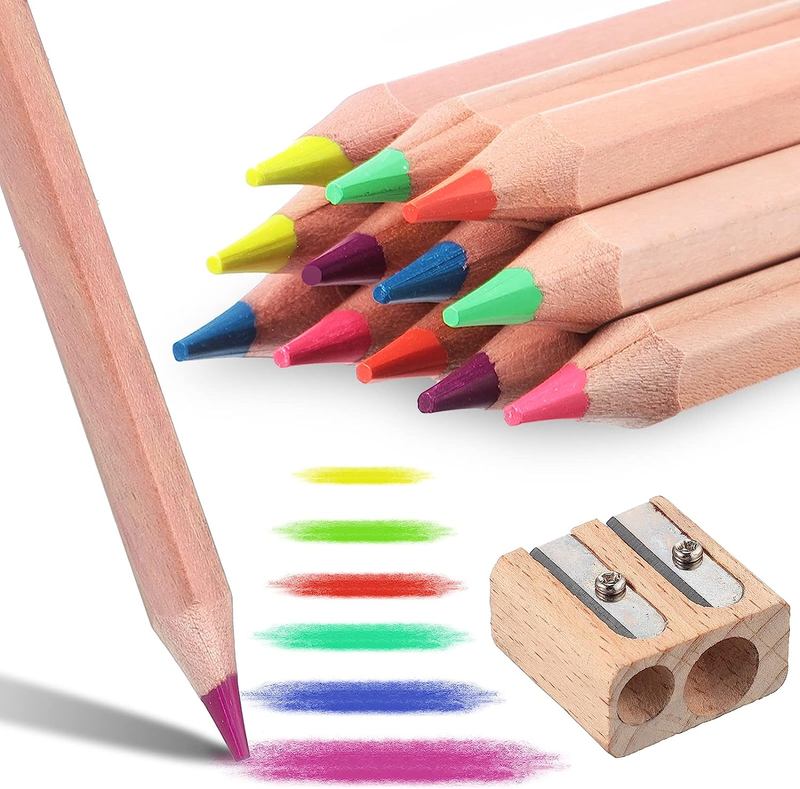 Highlighter Pencils Jumbo Size Neon Colors Highlighter Pencils 6 Colors Wooden H