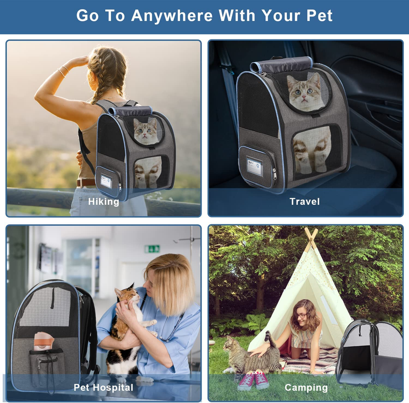 Large Expandable Dog Carrier Backpack,Portable Pet Travel Carrier with Breathabl