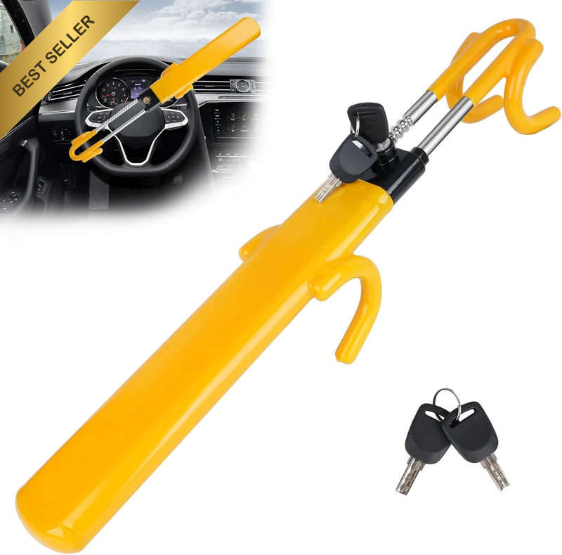 Heavy Duty Steering Wheel Lock Anti-Theft Security Double Hook