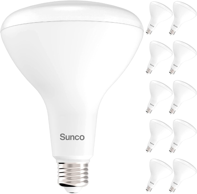 Sunco 10 Pack BR40 LED Light Bulbs, Indoor Flood Light, Dimm
