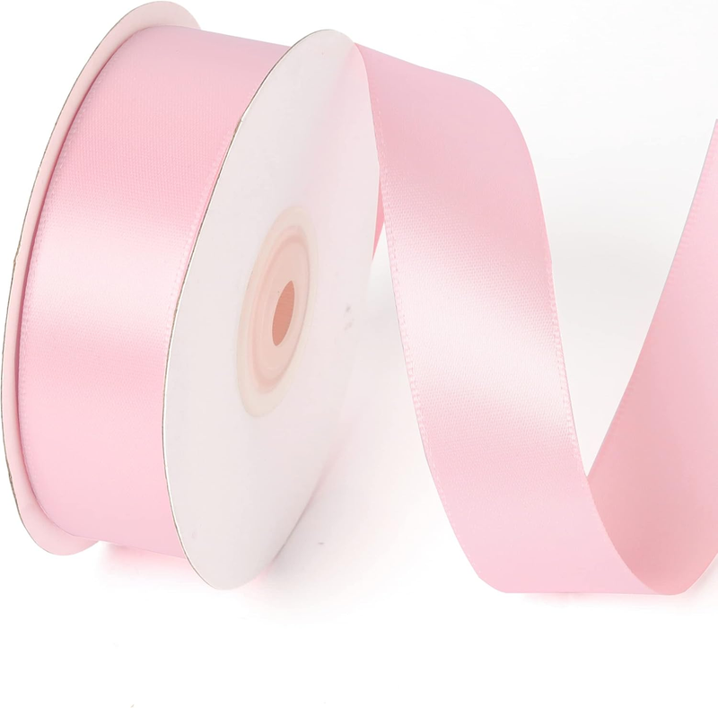 1 Inch X 25 Yards Single Face Solid Color Satin Ribbon Roll, Ribbons Great for G
