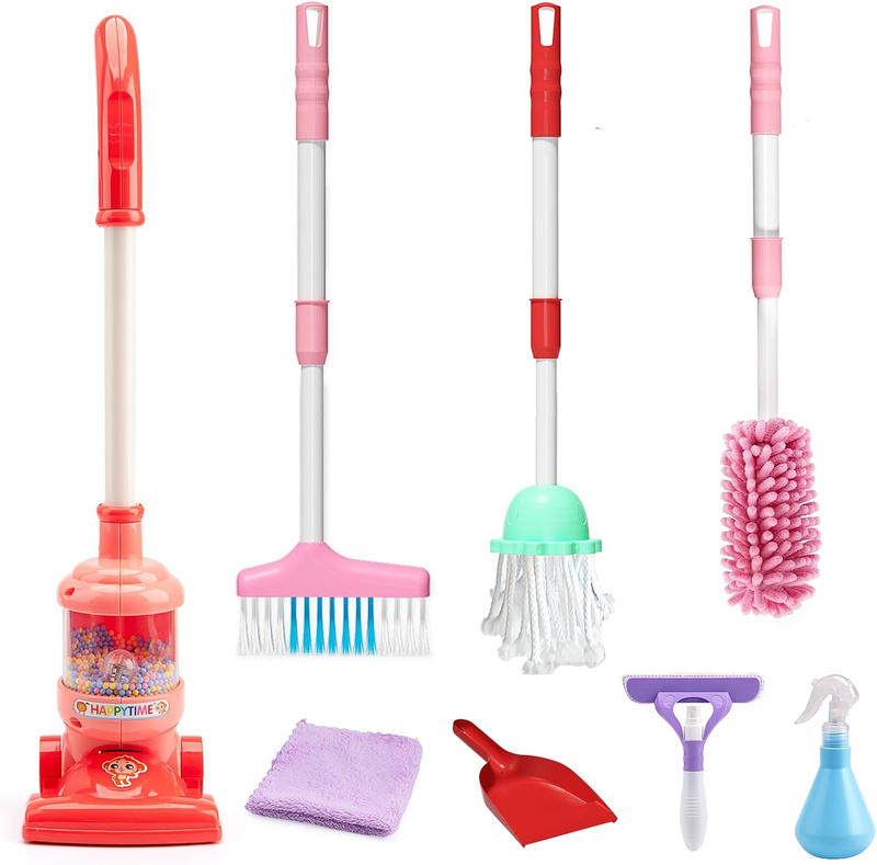 Kids Cleaning Toy Set ,8Pcstoddlers Cleaning Set Housekeeping Pretend Play Toy C