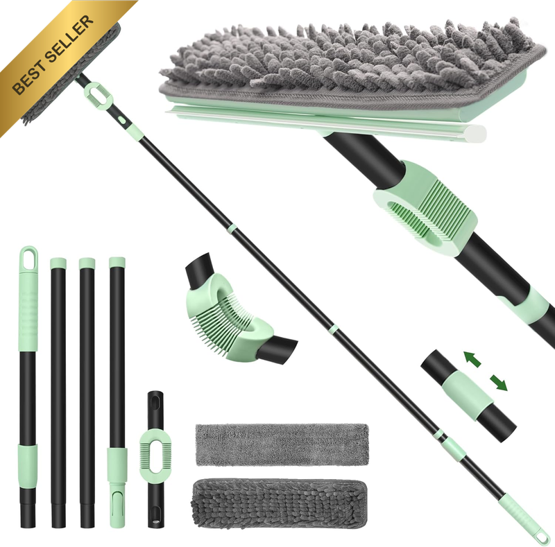 Window Squeegee for Home Cleaning 2-In-1 Car Windshield Washer Kit with Extensio