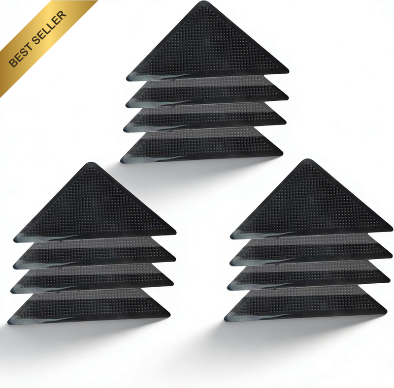 12-Pcs Heavy Duty Non-Slip Rug Corner Pads – Self-Adhesive Car Grippers for Hard