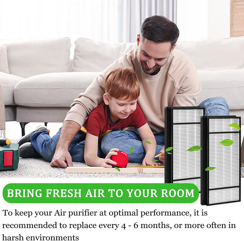 2 True HEPA Replacement Filter H and 4 Carbon Pre Filter B Compatible with Honey