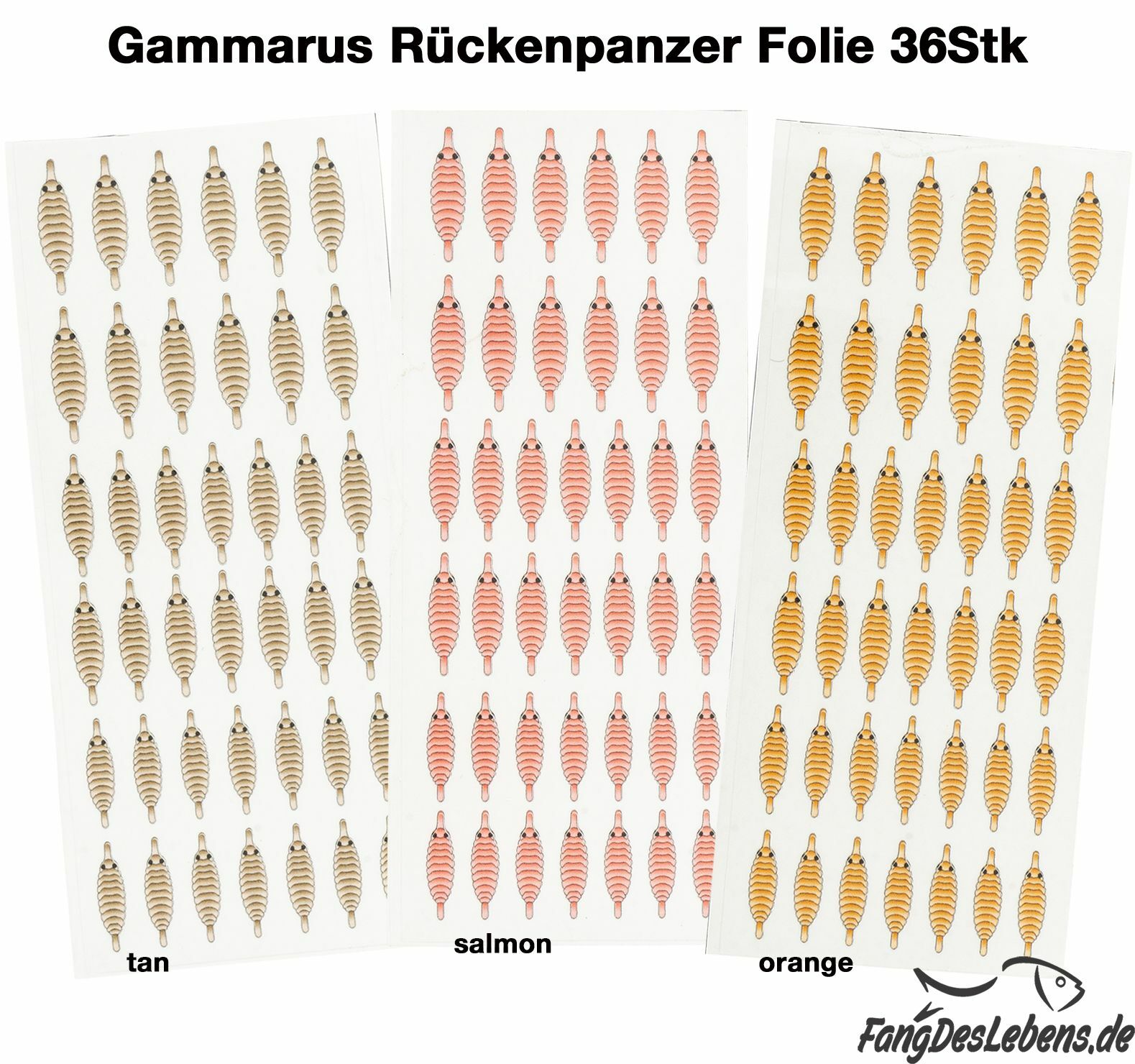 Gammarus Rückenpanzer Folie, Bachflohkrebse und Nymphen, superrealistisch transp
