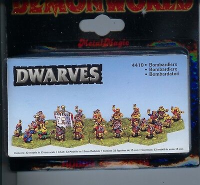 Demonworld Dwarven Dwarf Bombardiers (32) MINT 15mm Lead Minia...