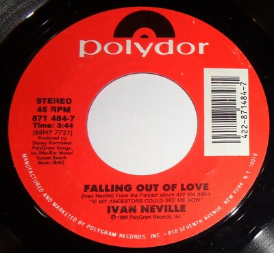 Ivan Neville 45 RPM Record - Falling Out Of Love / Sun B9