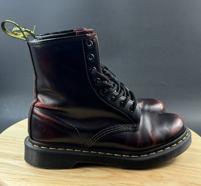 Dr. Doc Martens 1460 Pascal Womens Size 7 Lace Up Boots Red Burgundy Leather