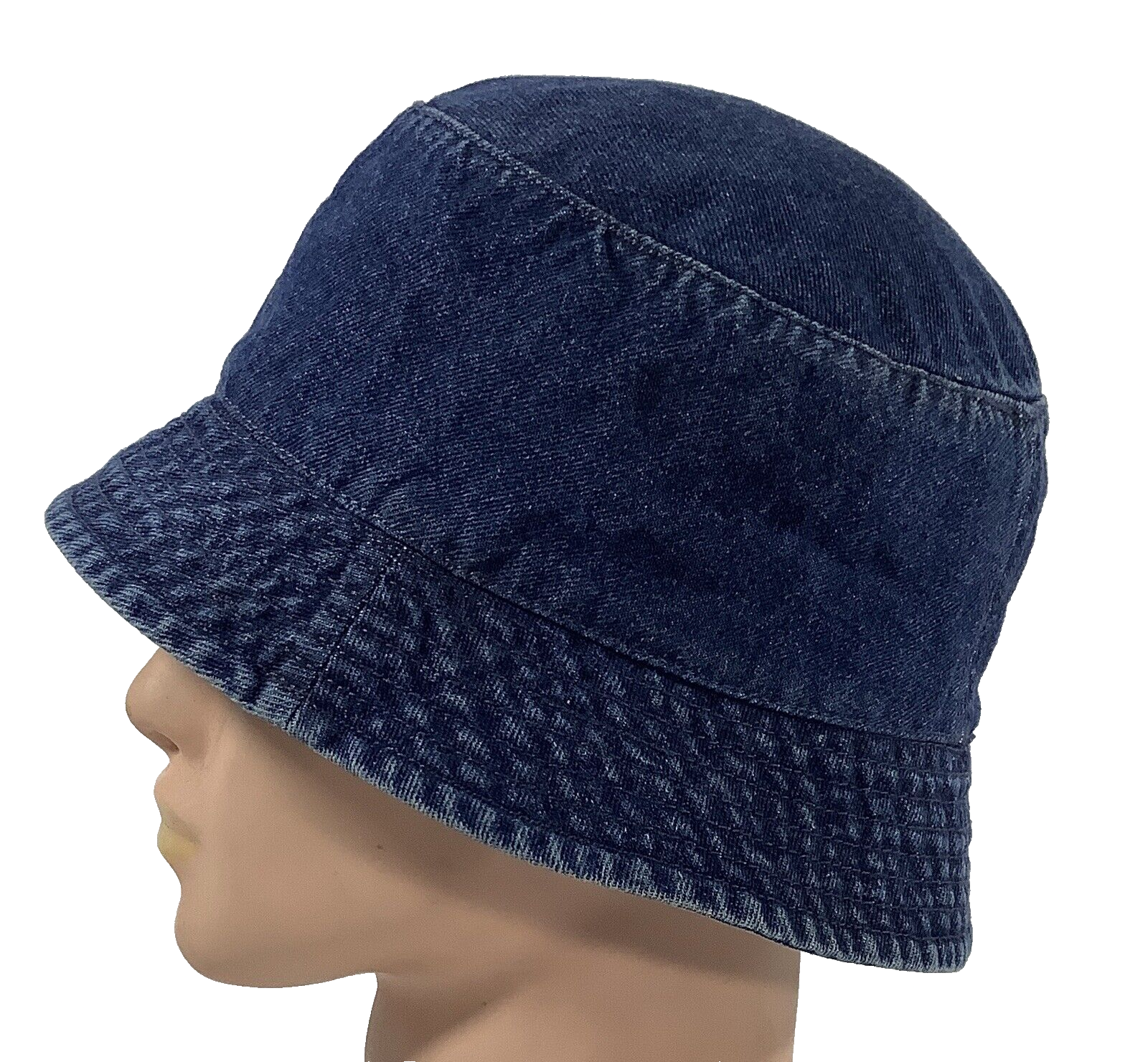 Vintage Denim Bucket Hat Outdoor Summer Indigo Blue S/M