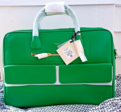 Moncrief London ZOIE REAL Leather Weekender Bag In Emerald Green 