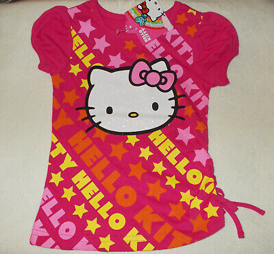 NWT Hello Kitty Girls Size 5 Short Sleeve Pink Top Shirt Kitty Stars Cutest