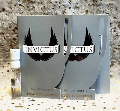 2x~Paco Rabanne~INVICTUS~Eau de Toilette~1.5ml / 0.05 fl oz each~Trial Vials~New