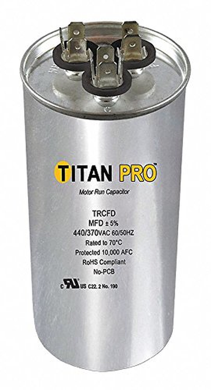 Capacitor Dual Run 45/5 MFD 370-440VAC for Titan PRO HVAC Fan Motor