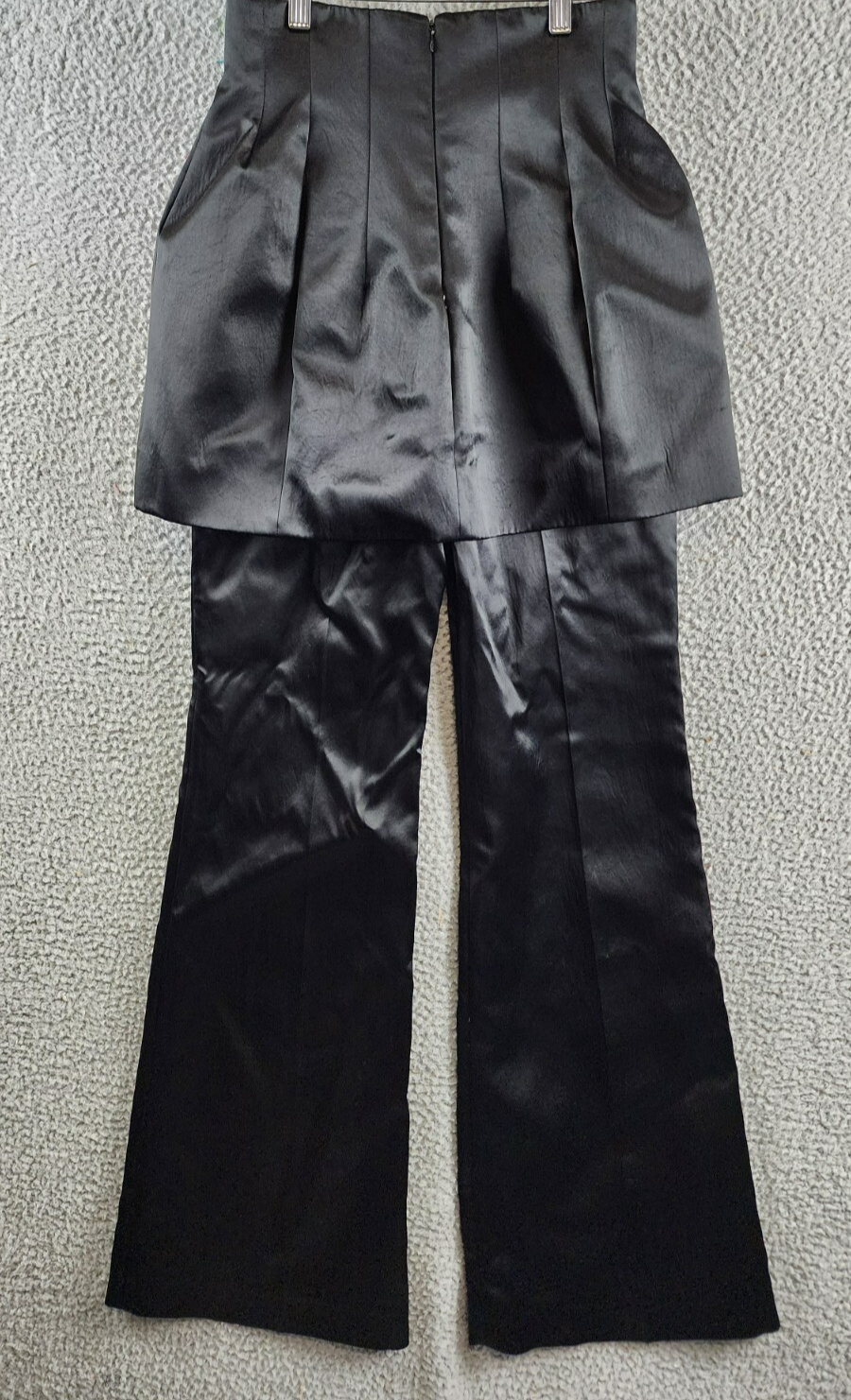 A.W.A.K.E. MODE Layered Skirt Pants Womens 36 Black Welt Pocket Back Zip Closure - Picture 16 of 18