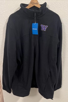 MENS COLUMBIA WASHINGTON HUSKIES FLANKER FLEECE sweater FULL ZIP SIZE XLT NWT